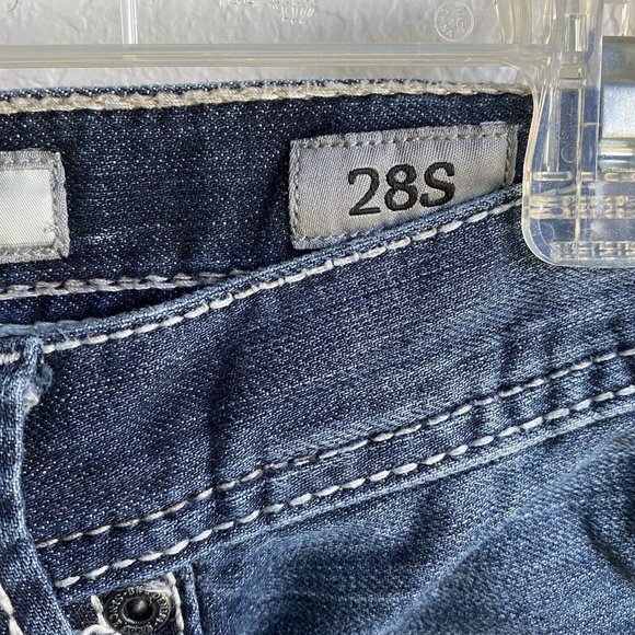 BKE Jeans Sz 28S Blue Carter Bootcut Dark Wash Faded Preppy Denim - Picture 5 of 15